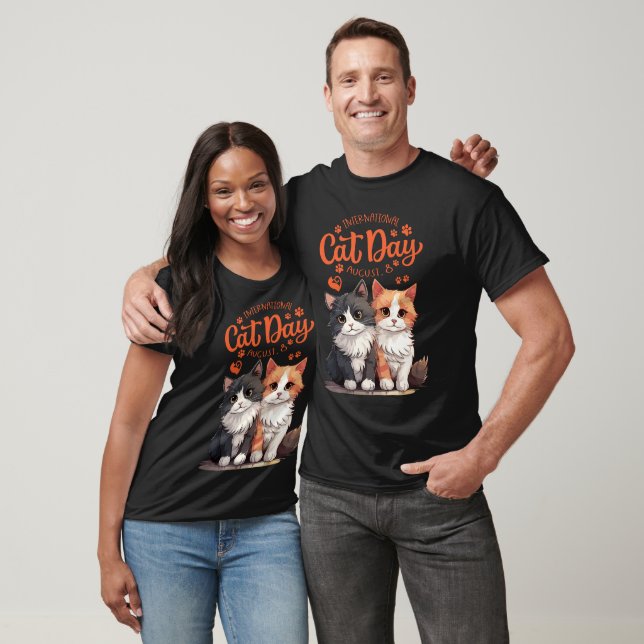 "Celebrating International Cat Day” T-Shirt (Unisex)