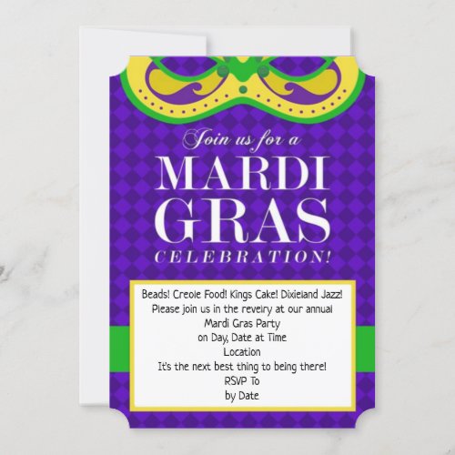 Celebrating Is A Must Mardi Gras Party Invitation