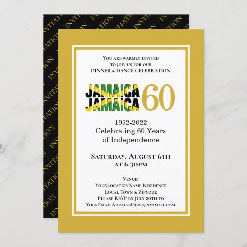 Celebrating Jamaica 60th Anniversary Independence Invitation
