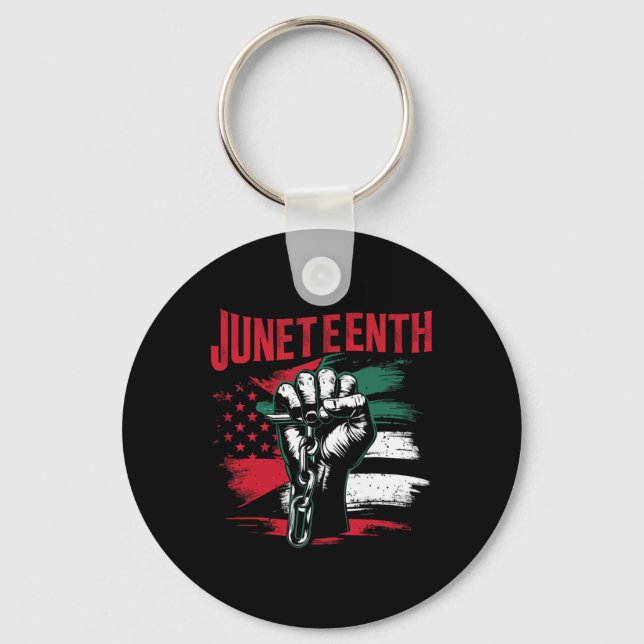 Celebrating Juneteenth Black Freedom African Ameri Keychain (Front)
