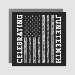Celebrating Juneteenth Vintage American Flag Cool Car Magnet