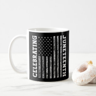 Celebrating Juneteenth Vintage American Flag Cool Coffee Mug