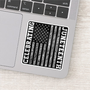 Celebrating Juneteenth Vintage American Flag Cool Sticker