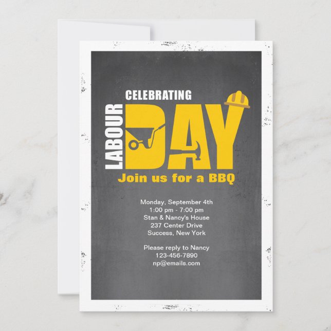 Celebrating Labor Day Invitation (Front)