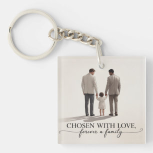 Celebrating LGBTQ two men becoming parents Keychain