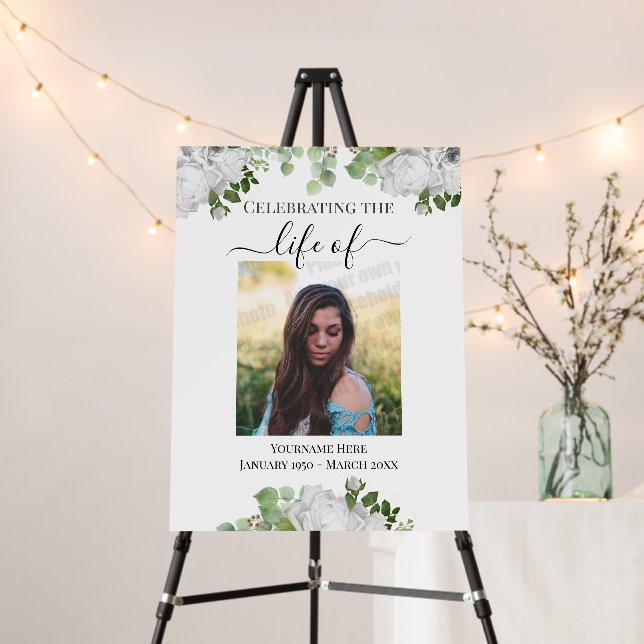 Celebrating Life Floral One Photo Foam Board (In Situ (Stand))