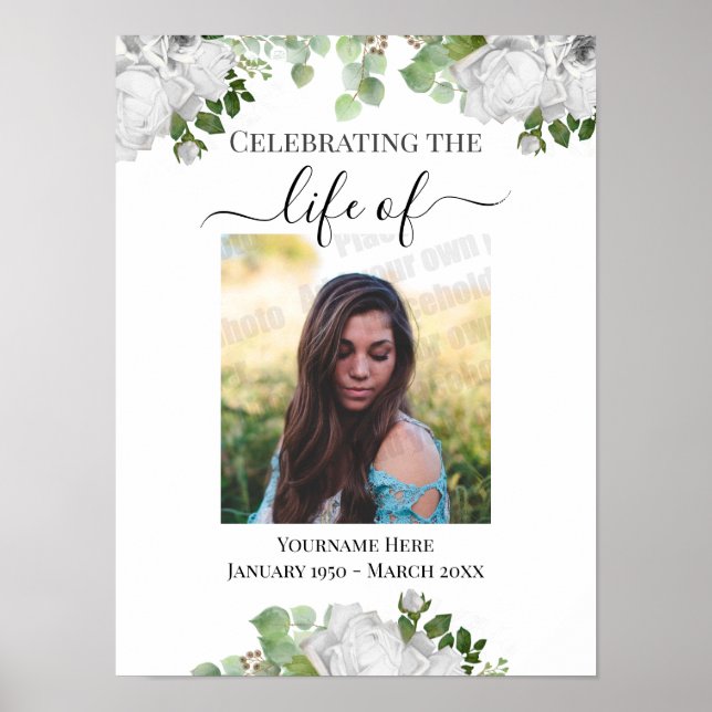Celebrating Life Floral One Photo Poster (Front)