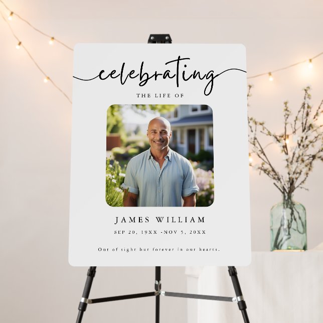 Celebrating Life | Funeral Memorial Photo Foam Board (In Situ (Stand))