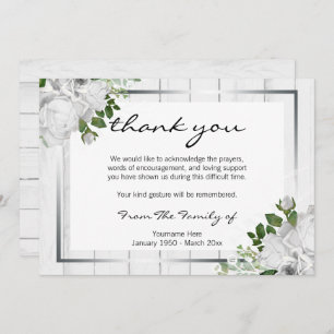 Celebrating Life Rustic Wood Thank You Card