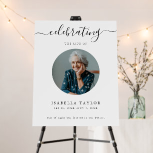 Celebrating Life   Simple Funeral Memory Photo Foam Board