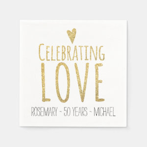 Celebrating Love | 50th Wedding Anniversary Paper Napkin