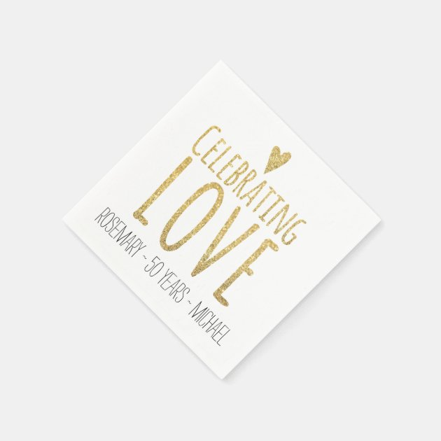 Celebrating Love | 50th Wedding Anniversary Paper Napkin