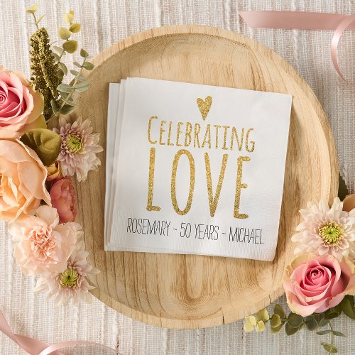 Celebrating Love  50th Wedding Anniversary Paper Napkins