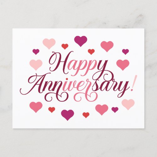 Celebrating Love Happy Anniversary Postcard