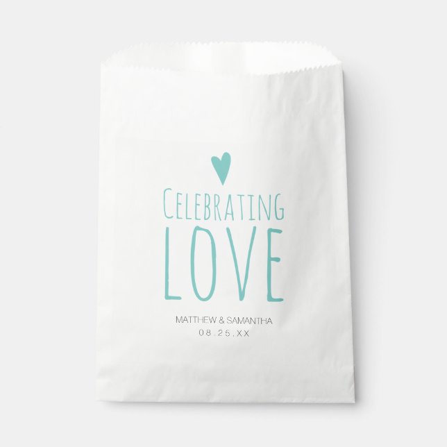 Celebrating Love Wedding Candy Bar Buffet Favor Bag (Front)