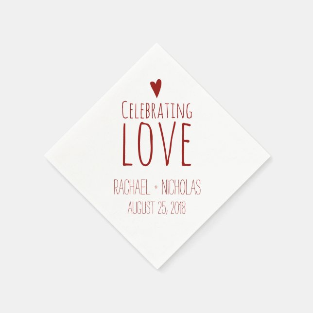 Celebrating Love | Wedding Paper Napkins (Corner)