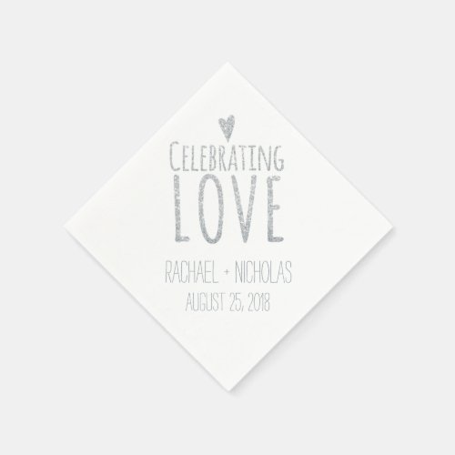 Celebrating Love  Wedding Paper Napkins