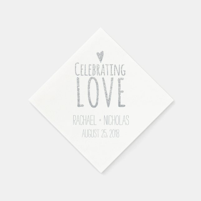 Celebrating Love | Wedding Paper Napkins (Corner)