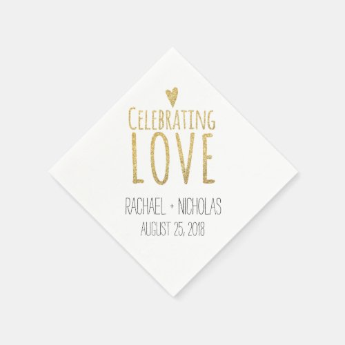 Celebrating Love  Wedding Paper Napkins