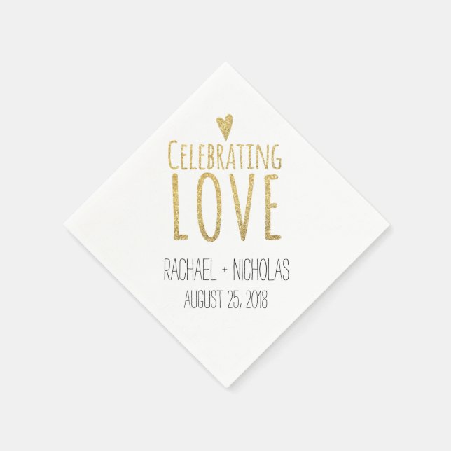 Celebrating Love | Wedding Paper Napkins (Corner)