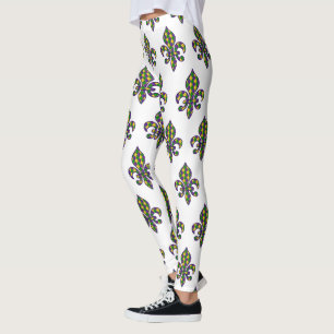 Celebrating Mardi Gras Carnival Leggings
