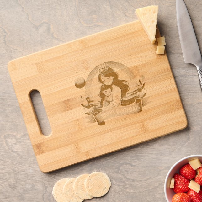 Celebrating Mom's Special Day Engraved Cutting Board (Cheese)