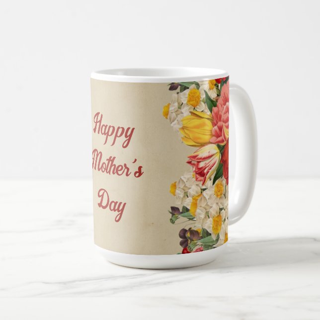 Celebrating Mother's Day 2024 with Bright Floral  Coffee Mug (Front Right)