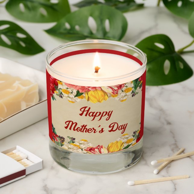 Celebrating Mother's Day 2024 with Bright Floral  Scented Candle (Lit)