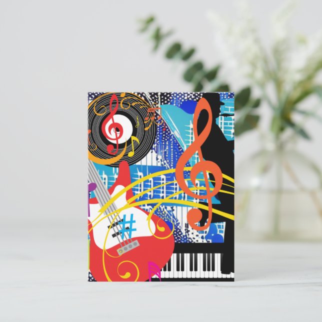 Celebrating Music Note Card (Standing Front)