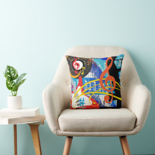 Celebrating Music Throw Pillow