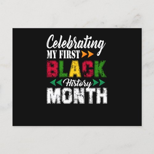 Celebrating My First Black History Month Announcement Postcard