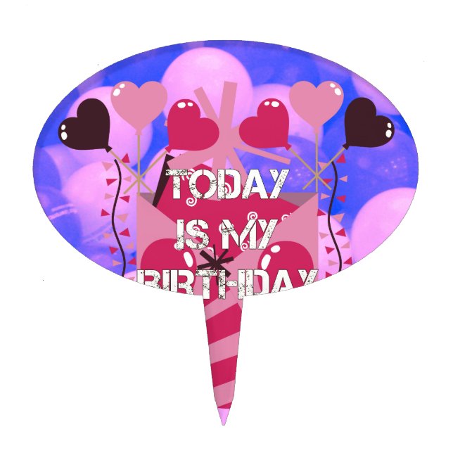 Celebrating My Joyous Birthday Blessings Cake Topper (Front)