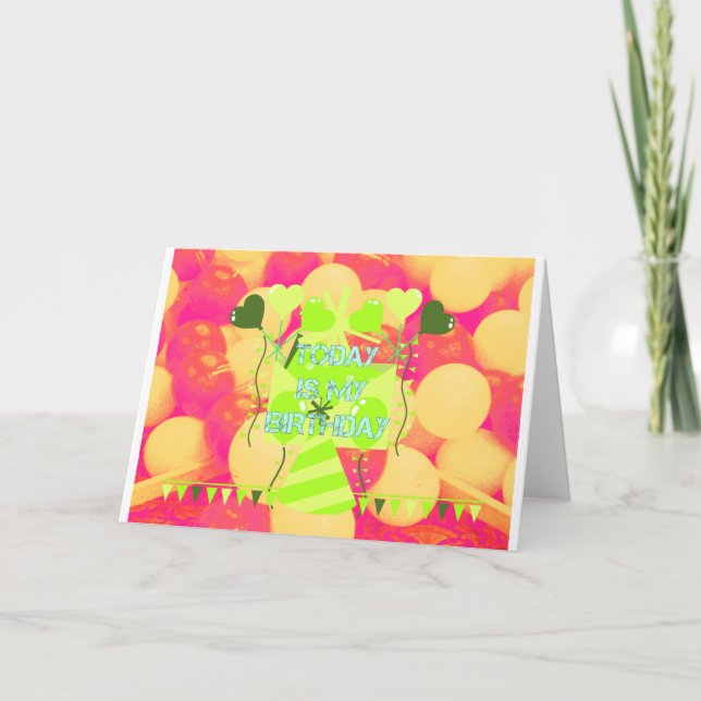 Celebrating My Joyous Birthday Blessings Card (Front)