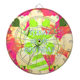 Celebrating My Joyous Birthday Blessings Dartboard With Darts