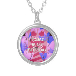 Celebrating My Joyous Birthday Blessings Silver Plated Necklace
