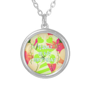 Celebrating My Joyous Birthday Blessings Silver Plated Necklace