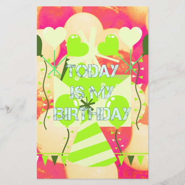 Celebrating My Joyous Birthday Blessings Stationery (Front)