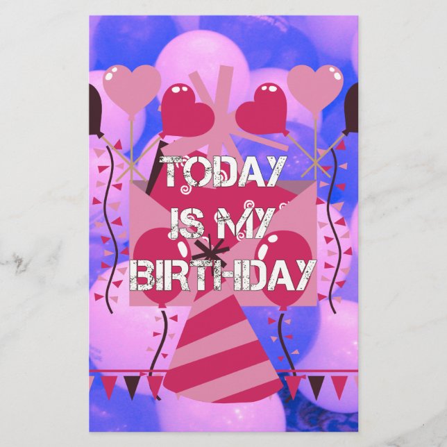 Celebrating My Joyous Birthday Blessings Stationery (Front)