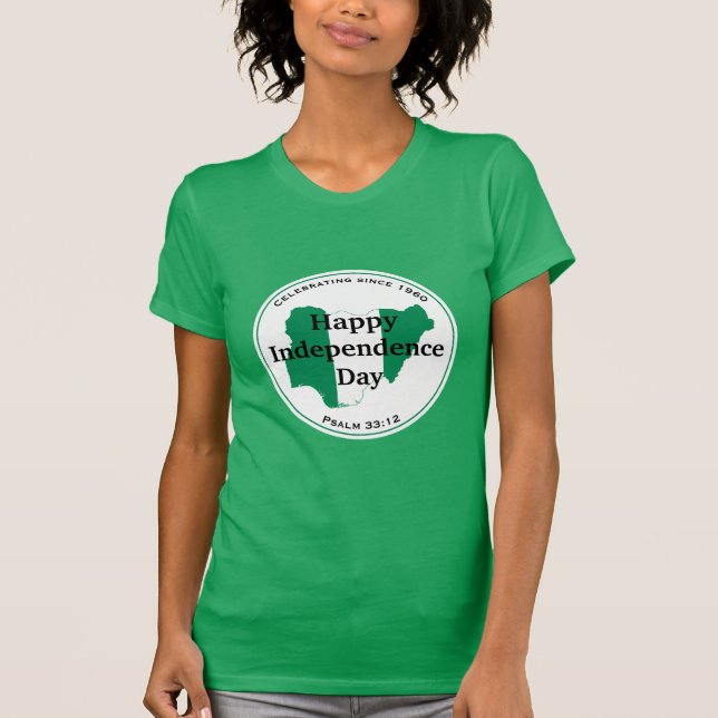 Celebrating NIGERIA INDEPENDENCE Nigerian Flag T-Shirt (Front)