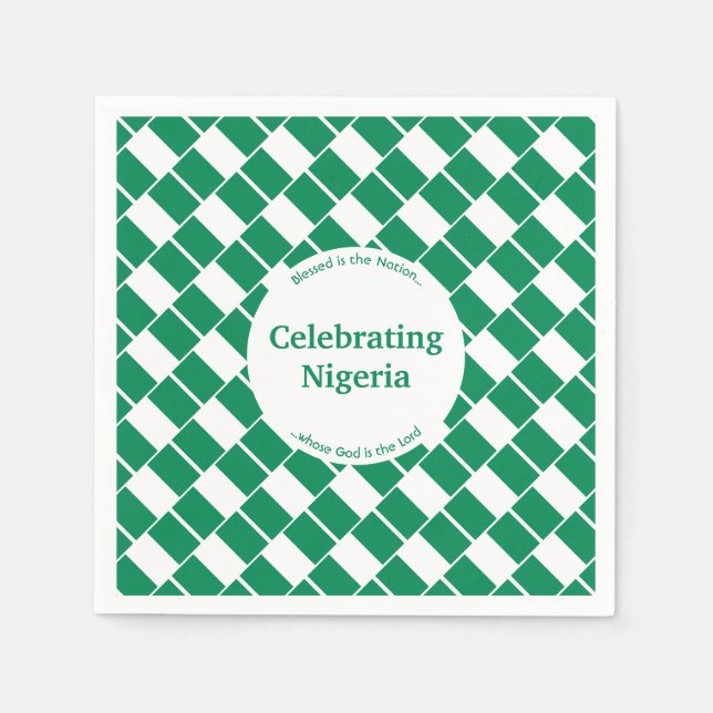 CELEBRATING NIGERIA Nigerian Flag Party Paper Napkins (Front)