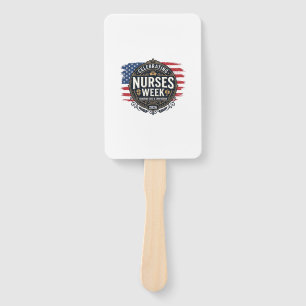 Celebrating Nurses Week 2026 Patriotic Vintage Des Hand Fan