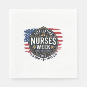 Celebrating Nurses Week 2026 Patriotic Vintage Des Napkins