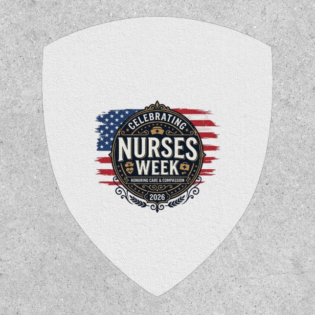 Celebrating Nurses Week 2026 Patriotic Vintage Des Patch (Front)
