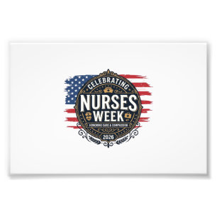 Celebrating Nurses Week 2026 Patriotic Vintage Des Photo Print