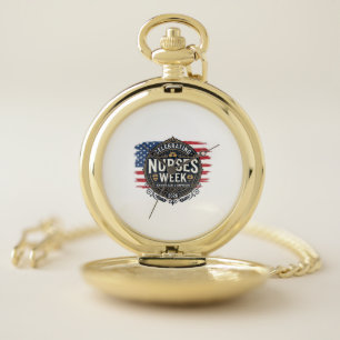 Celebrating Nurses Week 2026 Patriotic Vintage Des Pocket Watch