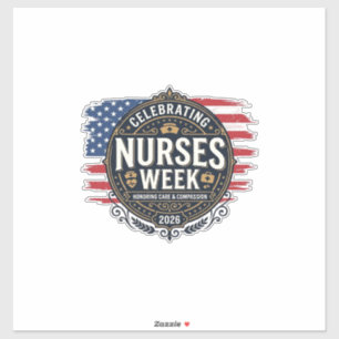 Celebrating Nurses Week 2026 Patriotic Vintage Des Sticker