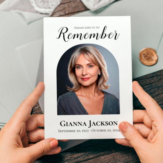 Celebrating of Life Funeral Memorial Service Invitation (Celebrating of Life Funeral Announcement Memorial Service Invitation Editable Photo)