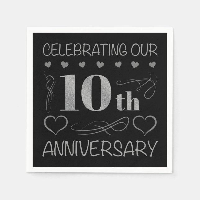 Celebrating Our 10th Anniversary Napkins (Front)