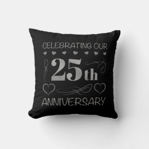 Celebrating Our 25th Anniversary Throw Pillow