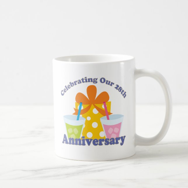 Celebrating Our 28th Anniversary Gift Coffee Mug (Right)